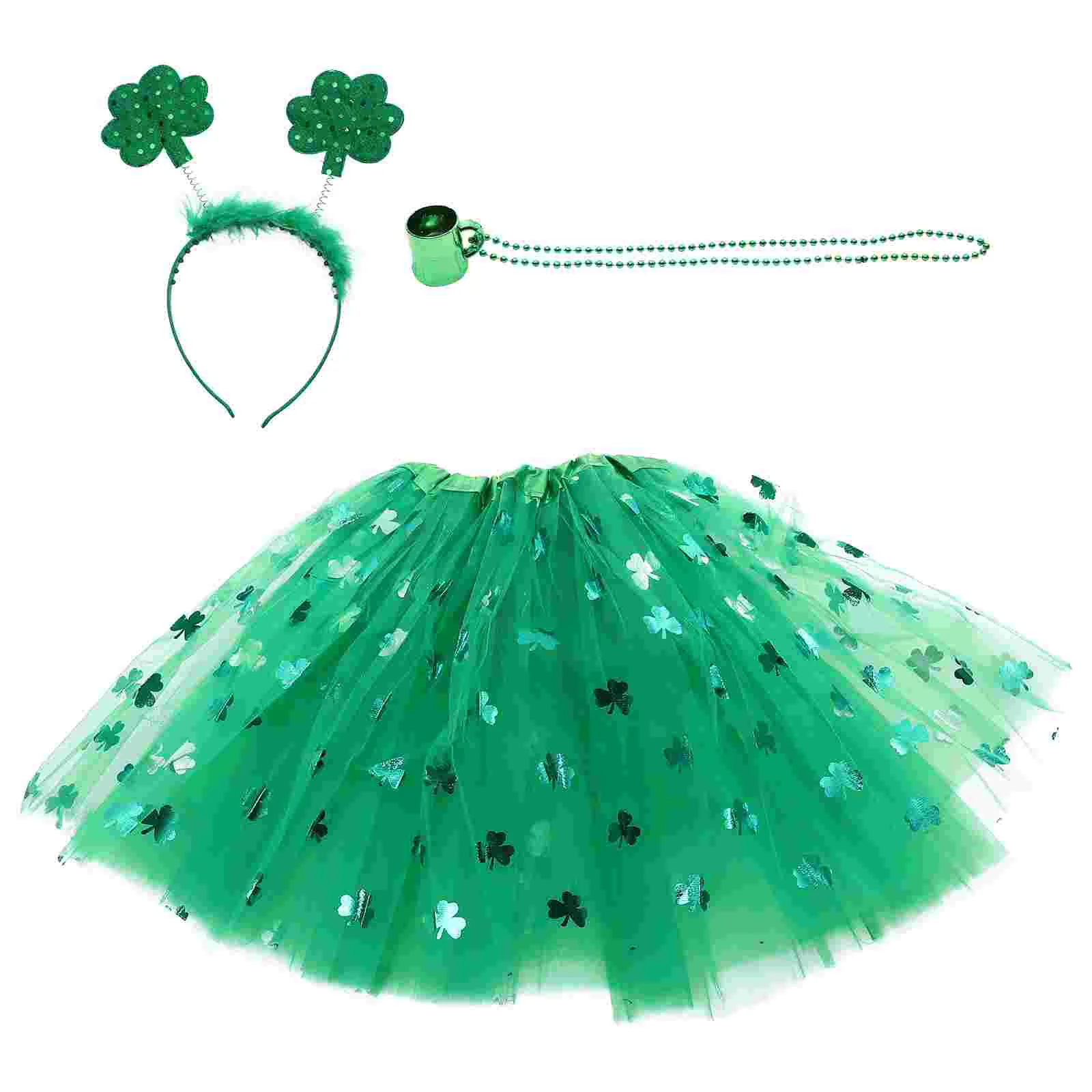 Irish Headband St Patrick Costume Ornament Tutu Skirt Party Headwear Patrick's Day Decor Shamrock Dress