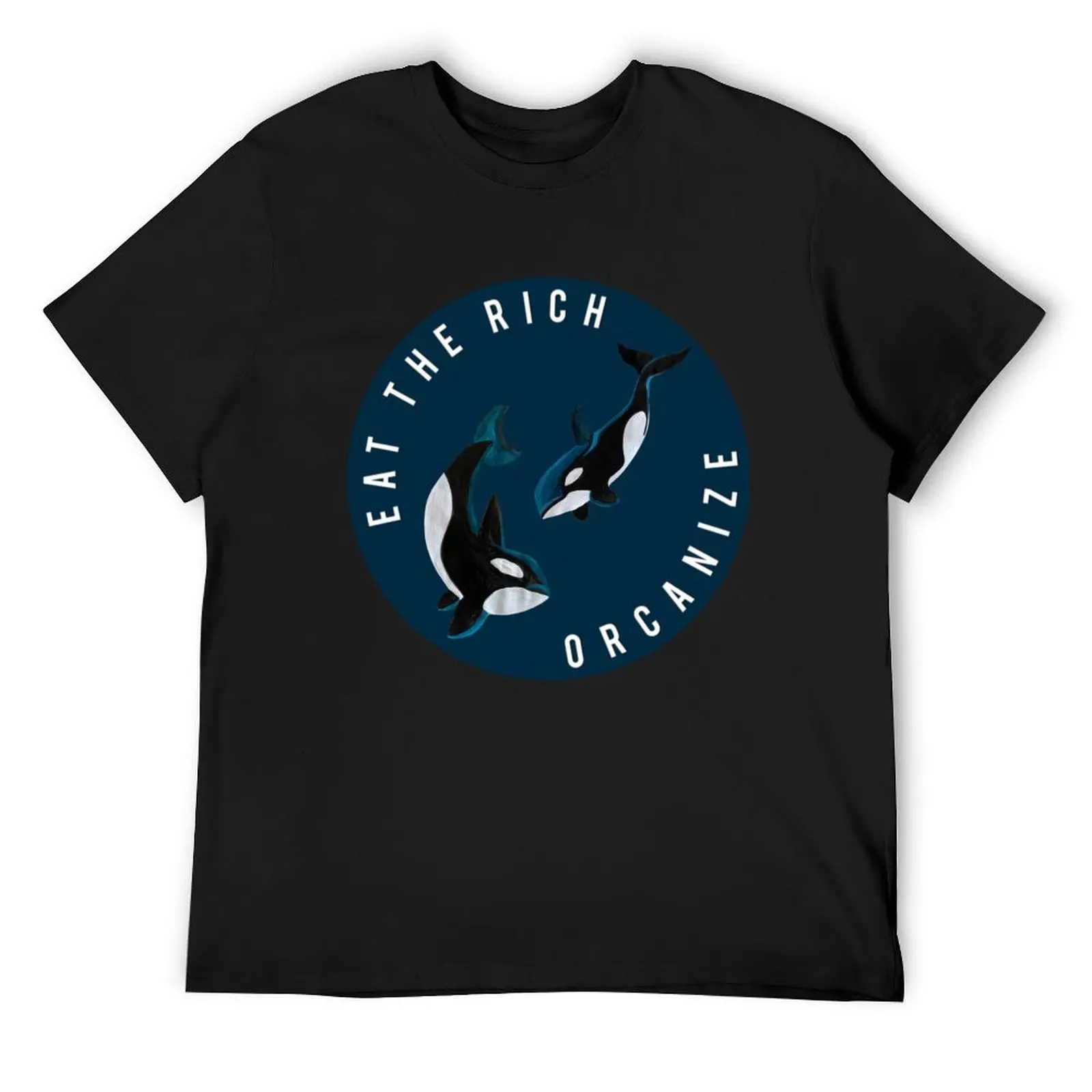 

EAT THE RICH - ORCANIZE symbol, two painted or orcas T-Shirt