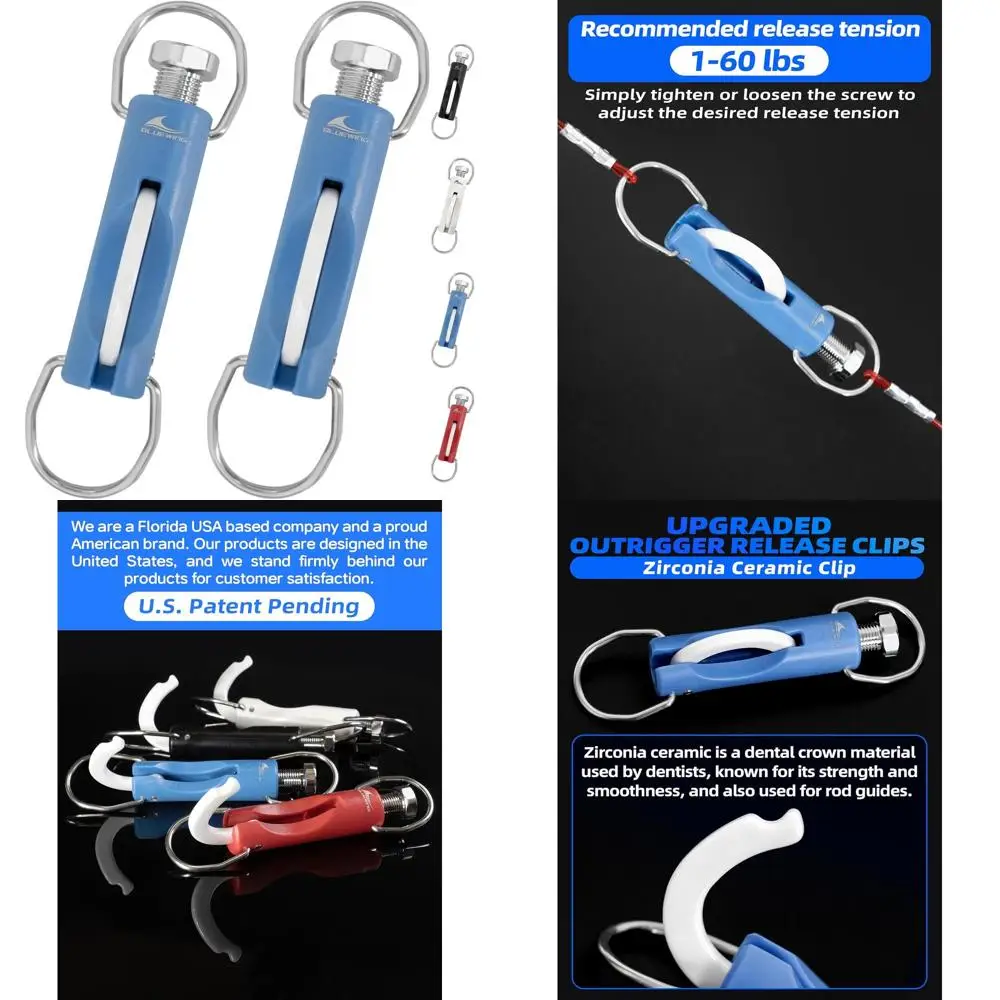 BLUEWING 2 قطعة ترقية زركونيا مداد الإصدار كليب مقاومة للأشعة فوق البنفسجية Downrigger كليب مع 0-60 رطل قابل للتعديل التوتر ل Trol