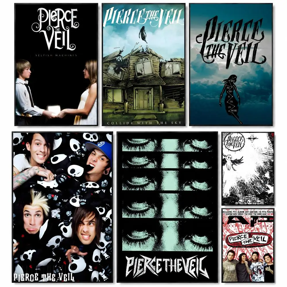 Band Post-Hardcore P-Pierce the Veil Poster Self-Stick Bedroom Dorm Office Gaming Room Studio Decor Gift