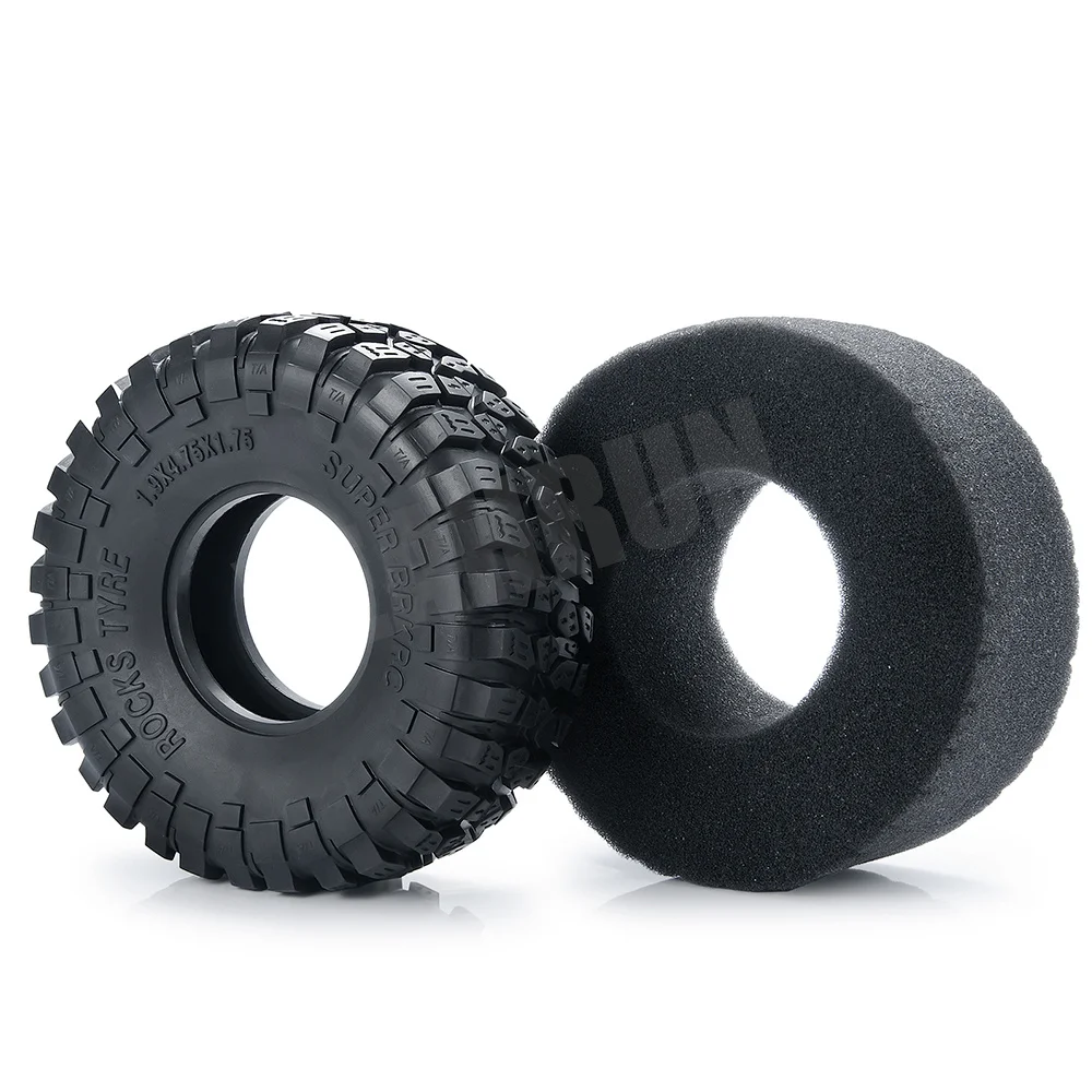 YEAHRUN 4Pcs 1.9/2.2inch Beadlock Wheel Rim Rubber Tires 120/150mm OD for Axial SCX10 Wraith TRX-4 1/10 RC Crawler Car Parts