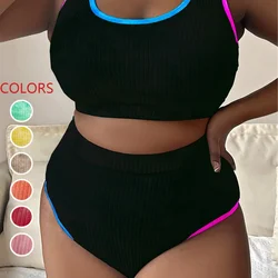 New Tie Dye Big Bikini Large Swimsuit Women Tankini Plus Size Swimwear Female Sexy Biquini Set Bather Bathing Suit 2025 Mujer