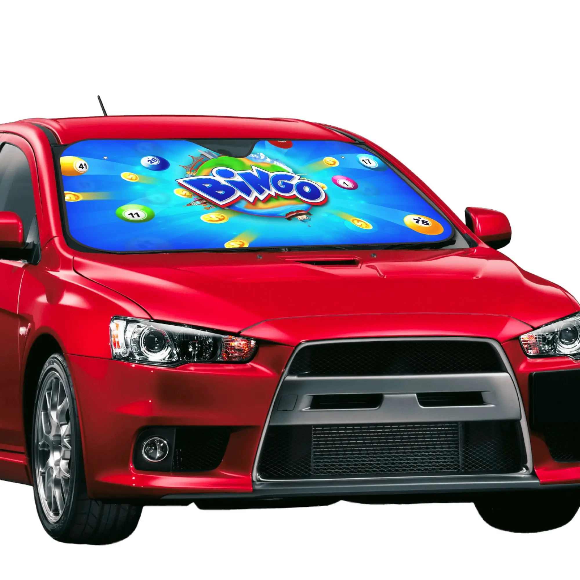 Bingo Paper Game Car Front Windshield Sun Visor UV Protection Car Sun Shade Heat Insulation Cover  Aluminum Foil Car Sunshade