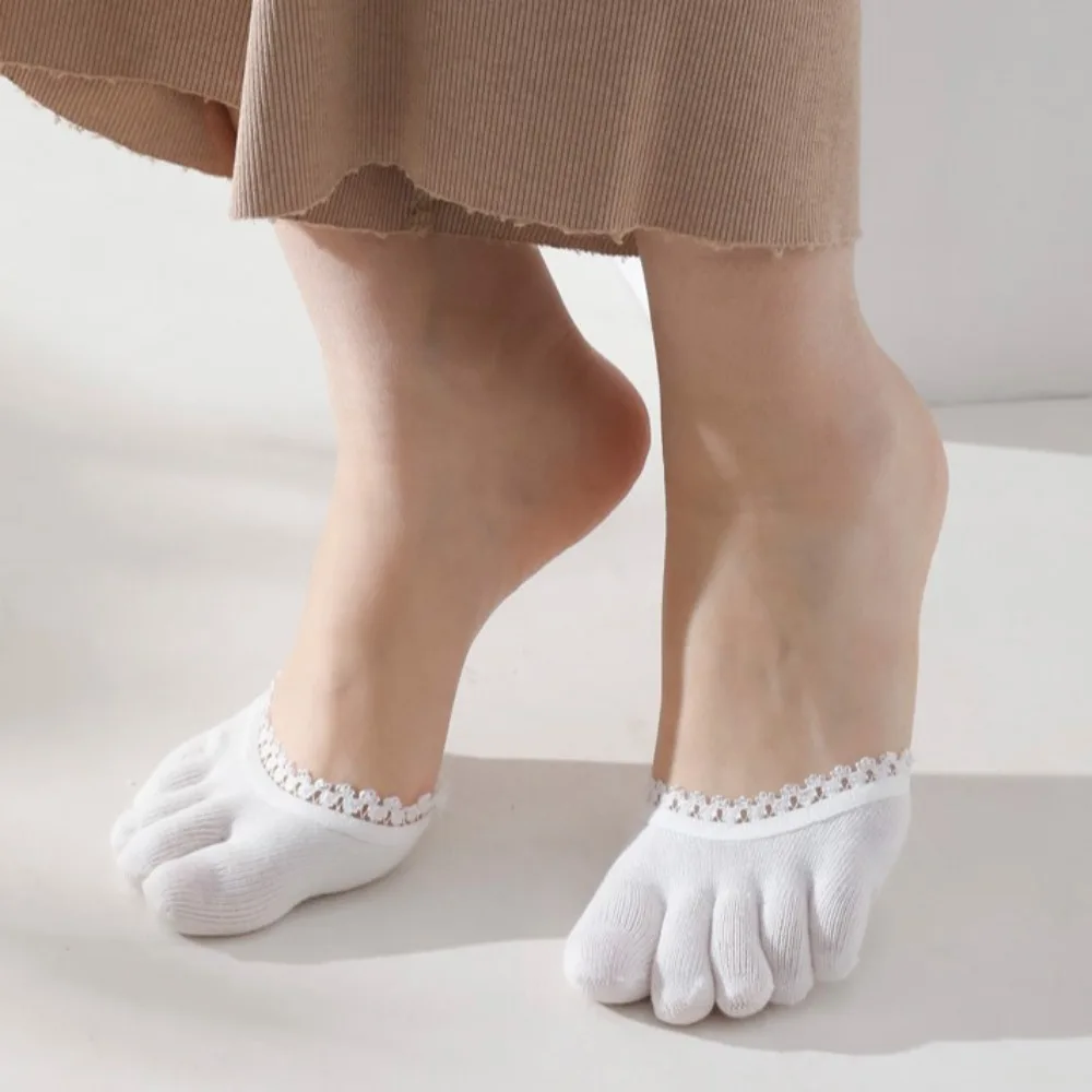 Wear-resistant Five Toes Forefoot Pad Anti-Slip Half Foot Socks Open Five Toes Socks Soft Cotton Toe Cover