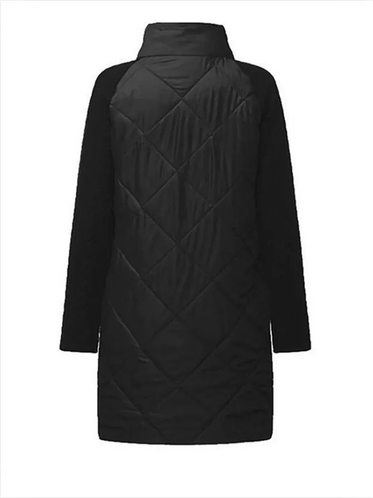 2025 Autumn and Winter women dress long sleeve warm thickening dress Patchwork Turtleneck dress Gary Black Red