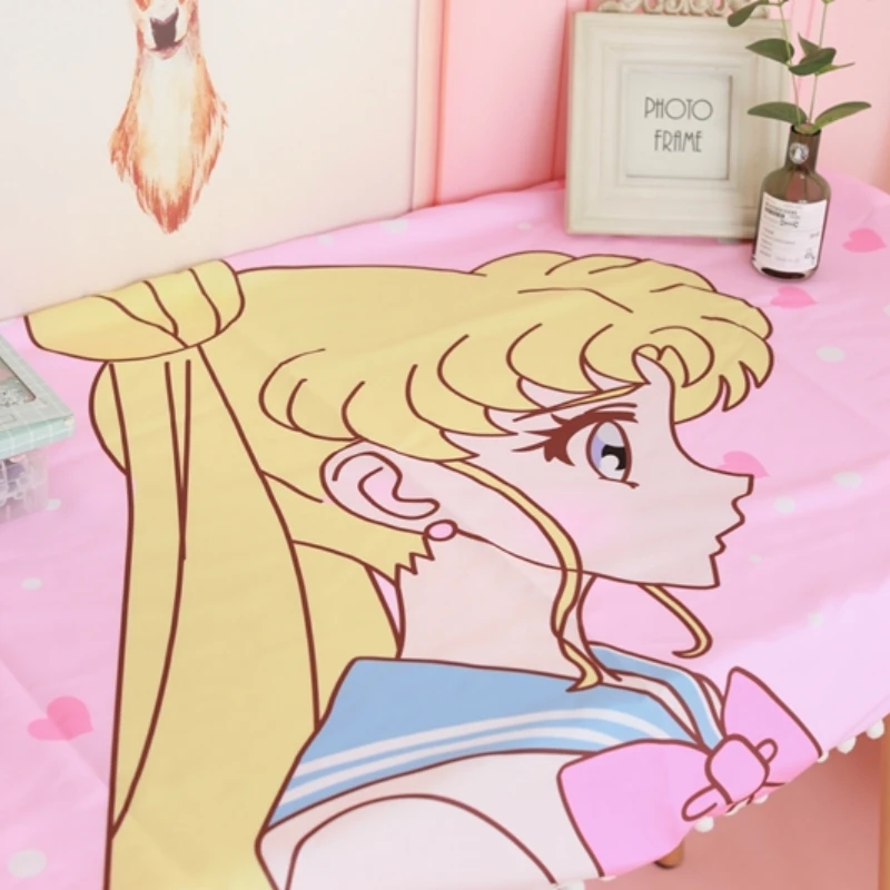 5 style Sailor Moon Plush Tablecloth Anime Peripheral Kawaii Room Decor Household Products Water and Oil Proof Gifts for Girls