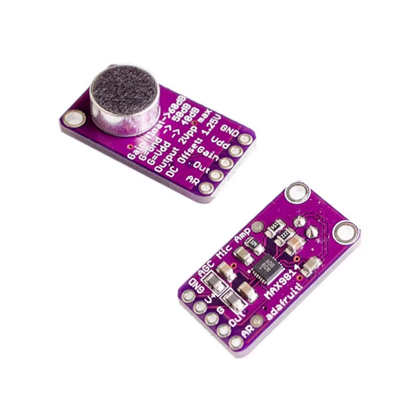 MAX9814 Микрофон AGC Плата усилителя Модуль Автоматическое управление усилением для Arduino Программируемое передаточное устройство и передаточное число Низкий THD