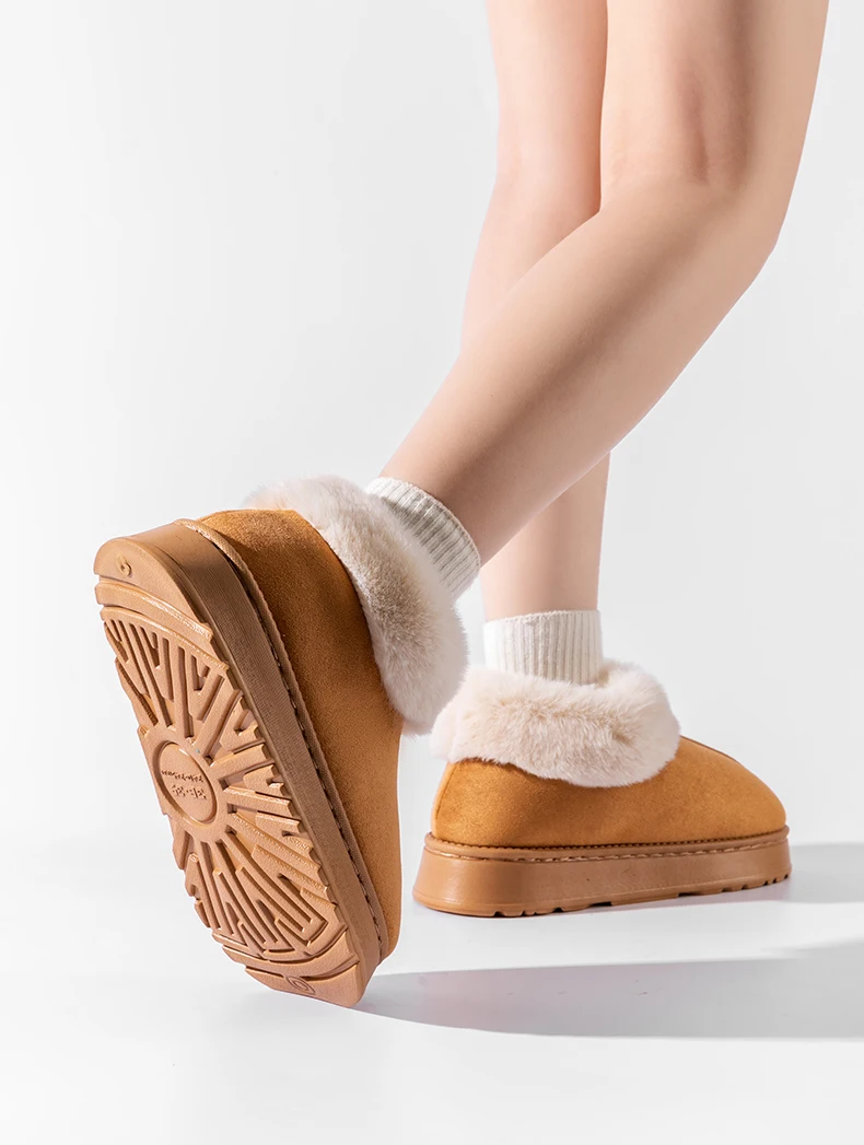 Winter-Slip-On-Hausschuhe für Herren, dicke Memory-Schaum-Sohle, ultraweiches, mit Fleece gefüttert, warme High-Top-Hausschuhe für drinnen und draußen – Detail 7