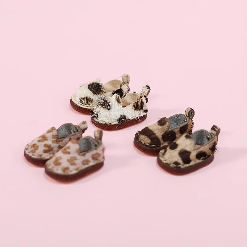 Handmade Fashion Doll Leopard print spots Shoes Holala Cowhide Shoes For Obitsu11,P9, Gsc, Ymy, Ddf, Nendoroids, 1/12 Bjd Doll