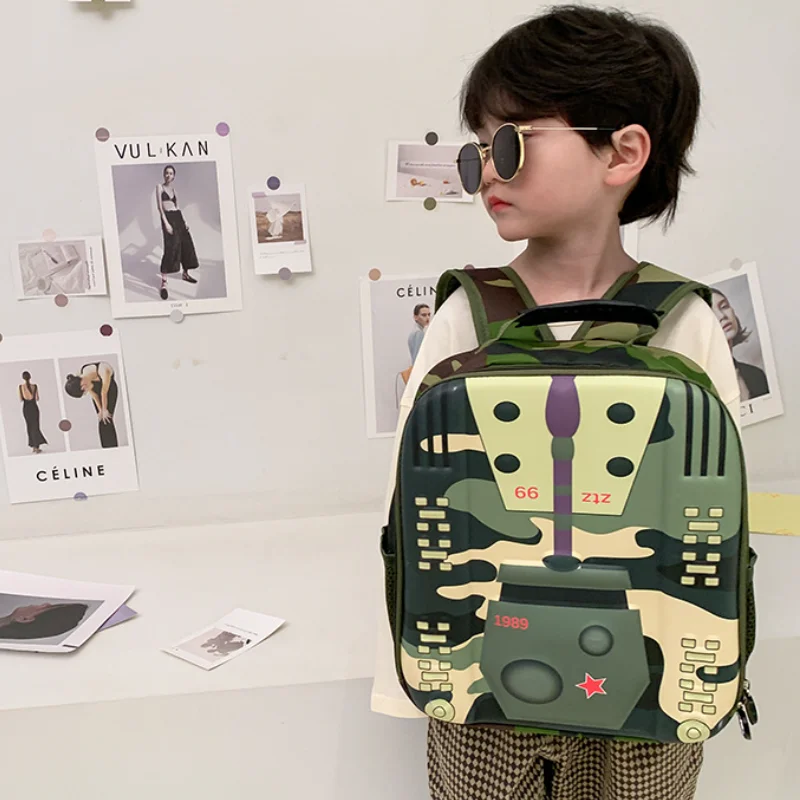 Children Backpack Trend Cool Boys Tank Camouflage Backpack Kindergarten Freshman Schoolbags