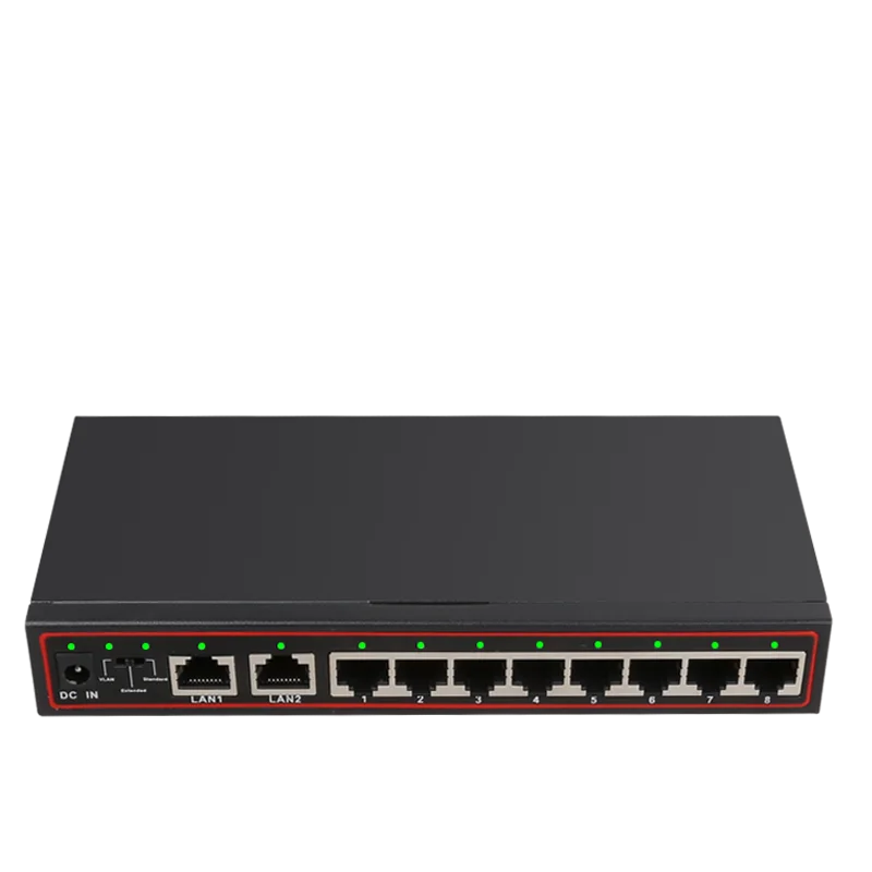

DIEWU 8+2-портовый переключатель Vlan SPOE