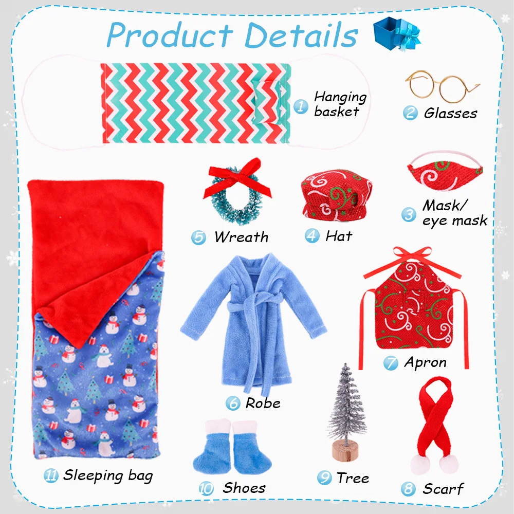 Christmas Doll Clothes Accessories&Miniature Items Scene Set For Elf Doll 30Cm Doll Christmas Decoration,Girl Toy Christmas Gift