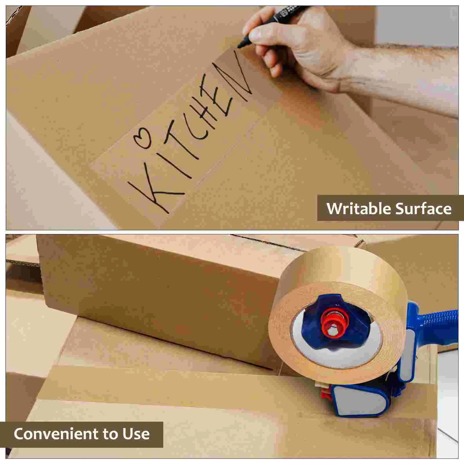 Kraft Paper Tape for Packing Boxes Shipping Mailing Packages Heavy Duty Carton Sealing High Viscosity