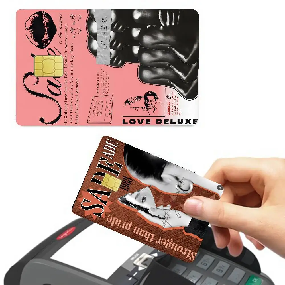 ملصقات جلدية لبطاقة الائتمان من Band S-Sade Adu Singer بدون بقايا لاصقة مقاومة للماء لبطاقة الائتمان VISA وبطاقة الوصول إلى مترو الأنفاق