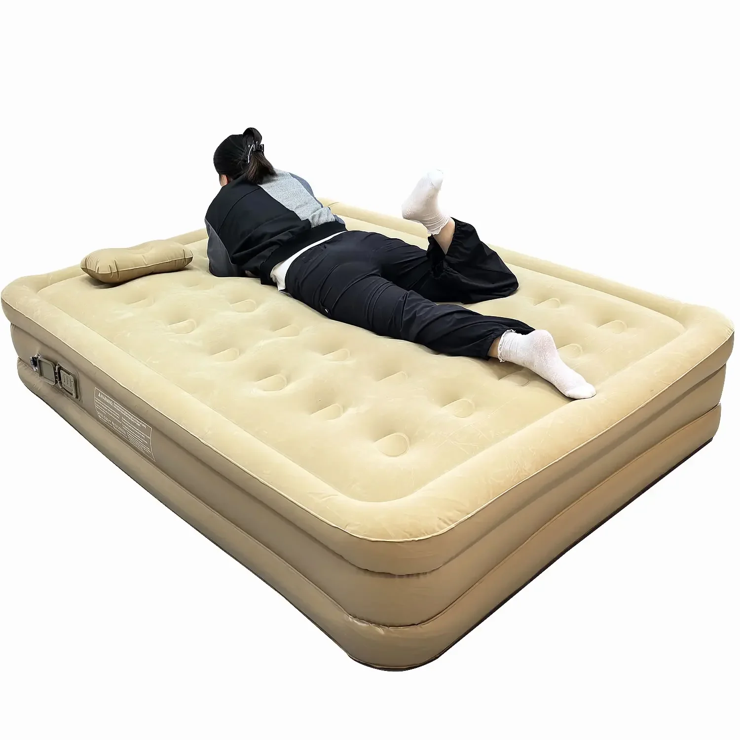 Interior Air Mattress Glamping Mats PVC Inflatable Sleeping Mattress Luxury 1/2 Person Bed Mat Built-in Pump Thicken Mat