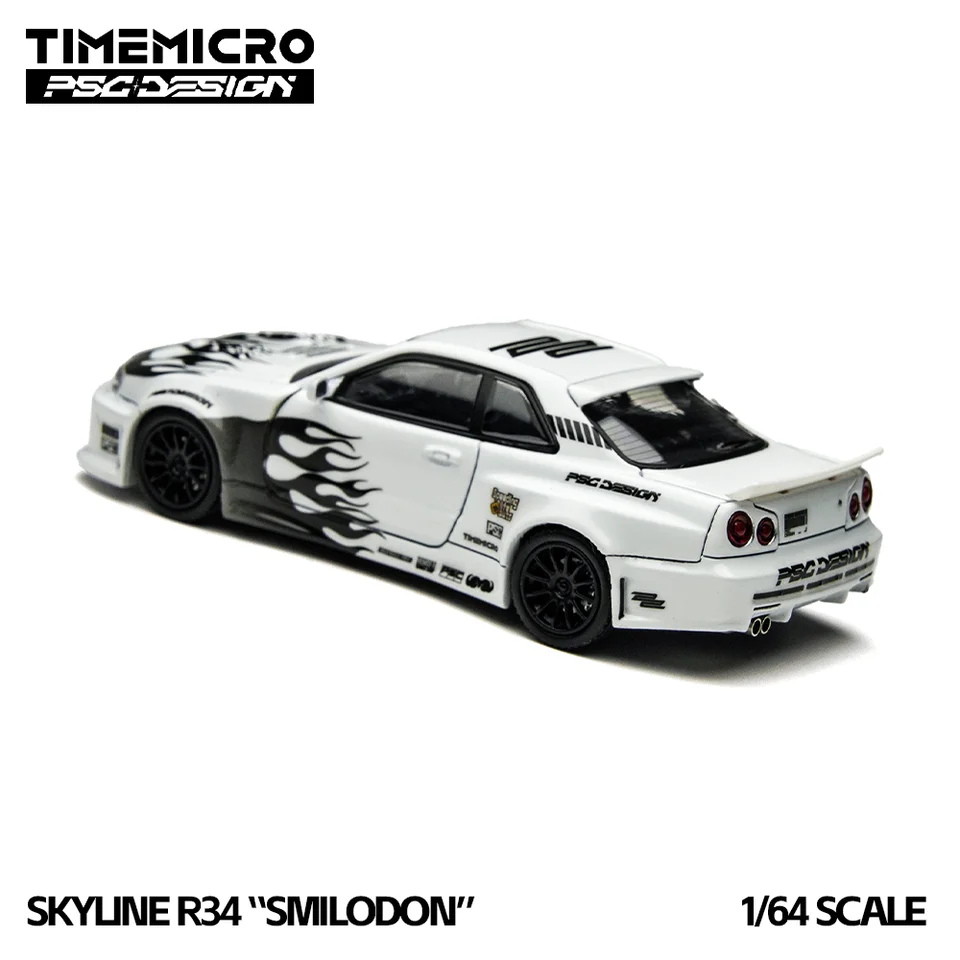 TimeMicro 1:64 R34 Smilodon Black & White Livery Simulation Alloy