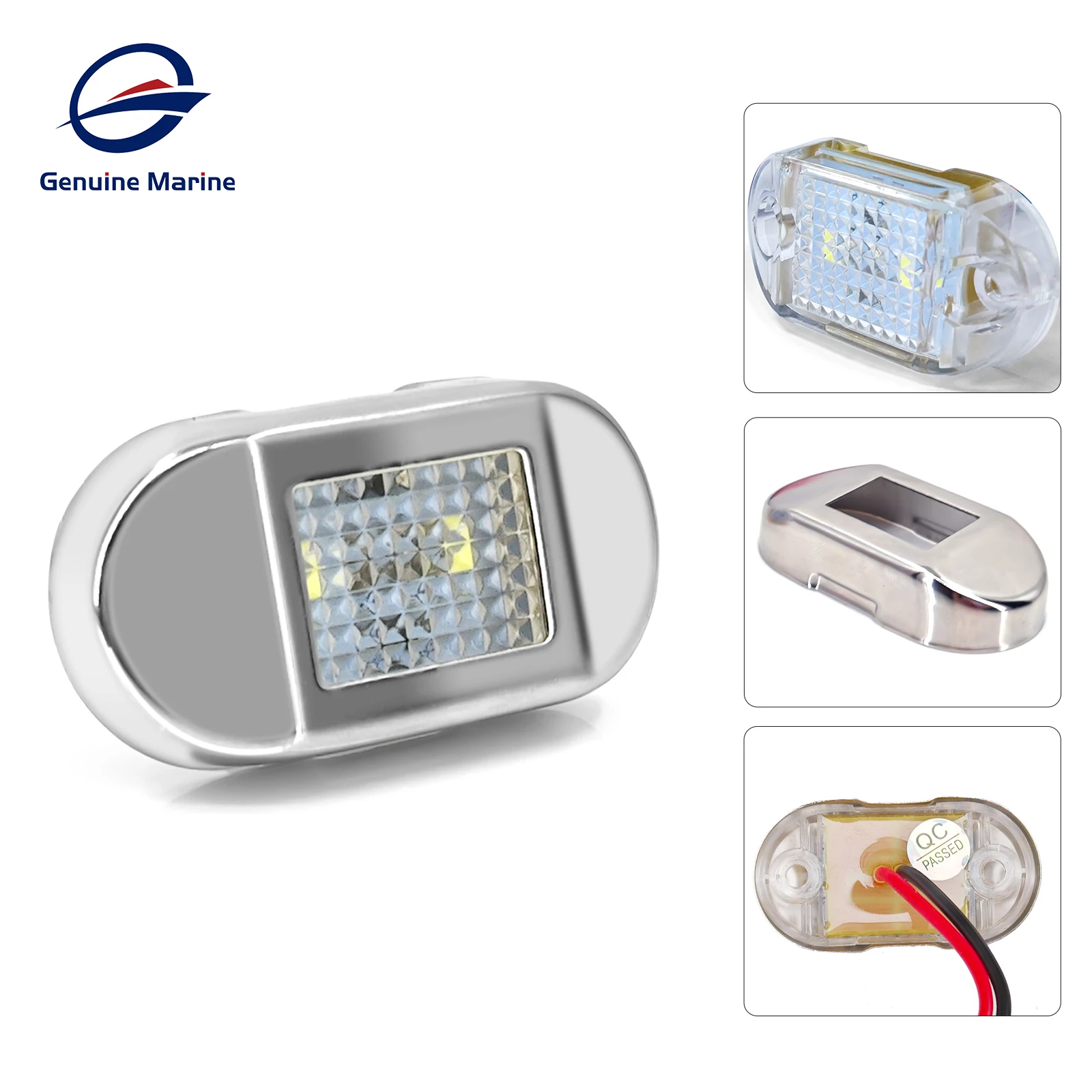 Genuine Marine Waterproof LED Step Light Courtesy Light Boat RV Oval 0.4W12V IP67 Stainless Steel&PC LED Step Lamp Courtesy Lamp