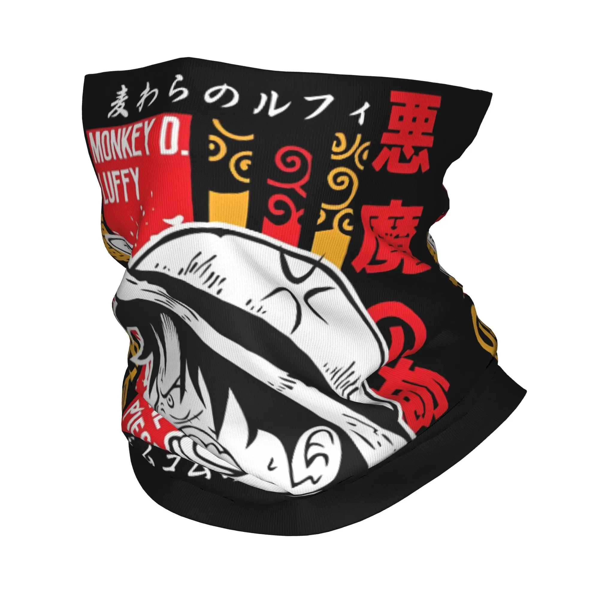2025 قطعة واحدة أنيمي مانغا لوفي باندانا ميرش غطاء الرقبة المطبوعة التفاف وشاح متعدد الاستخدام وشاح لركوب تنفس