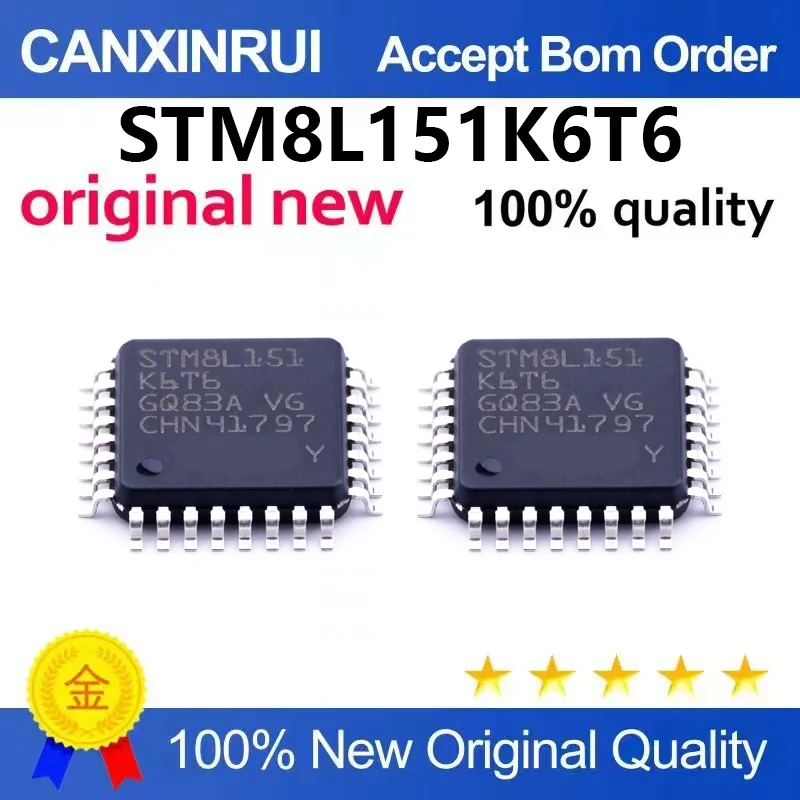 （5pcs-100pcs）Original genuine STM8L151K6T6 LQFP-32 16MHz/32KB flash memory/8-bit microcontroller MCU