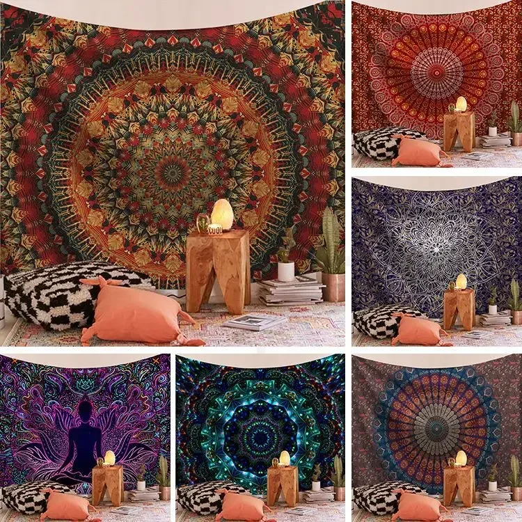 Indian Mandala Tapestry Wall Hanging Sandy Beach Throw Rug Blanket Camping Tent Travel Mattress Bohemian Tapestries