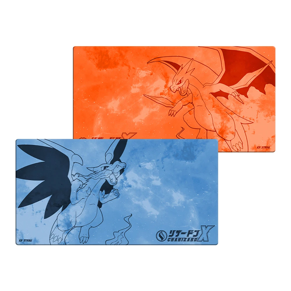 

580X300X2Mm Diy Ptcg Mega Charizard X Card Battle Mat Ptcg Charizard Y Single Player Board Game Card Duel Plate Battle Mat