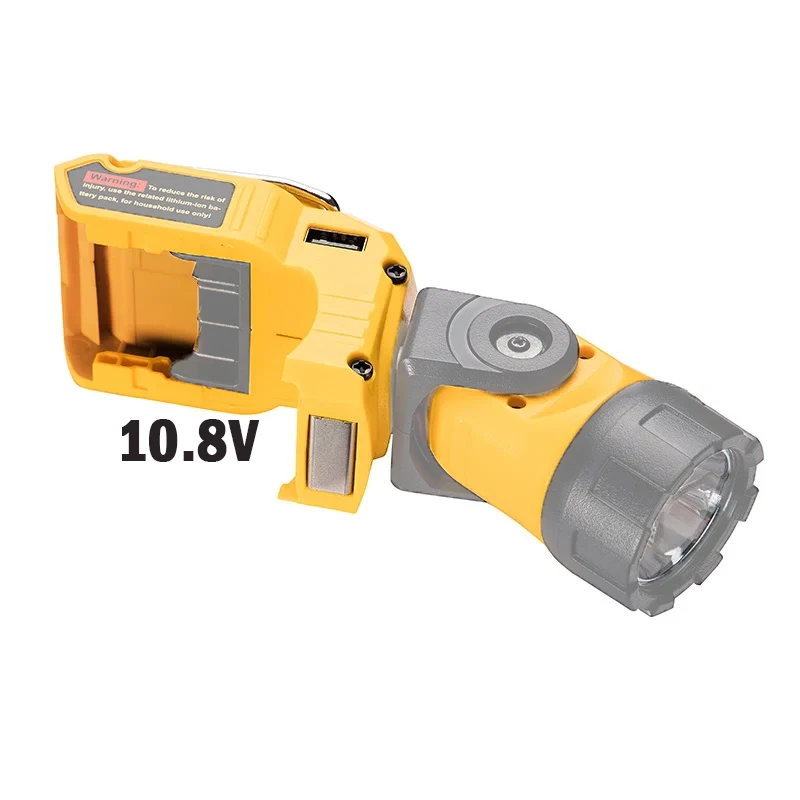 

Work Light For DEWLT Rechargeable DCB120 Lithium Battery Flashlight Small Portable 10.8V/12V Universal Head LED Lighting