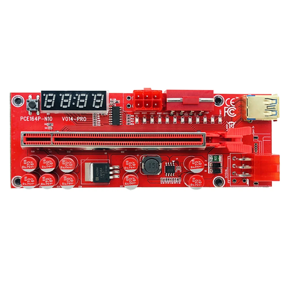 6 pces pcie riser v014 pro riser para placa de vídeo riser pci express x16 x1 sata para 6pin power usb 3.0 cabo para mineração de mineiro bitcoin