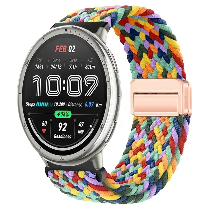 Amazfit Active 2/GTS 4 미니 마그네틱 시계 밴드 Amazfit Bip 6 GTR4/밸런스 팔찌 액세서리 용 20mm 22mm 나일론 땋은 스트랩