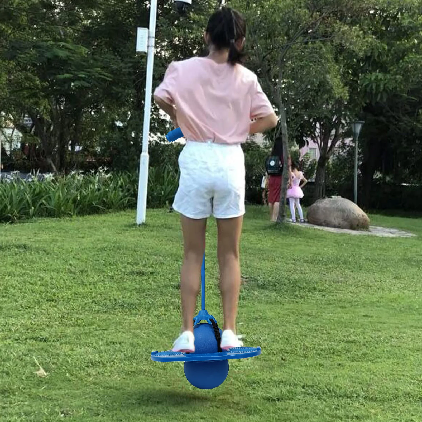 Pelota de ejercicio divertida para niños, juguete deportivo para saltar con mango, accesorio para adultos al aire libre