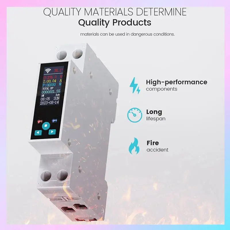 

AB25-50A Tuya WIFI умный переключатель автоматический выключатель ЖК-счетчик энергии кВтч измерение мощности таймер реле дистанционное управление Smart Life