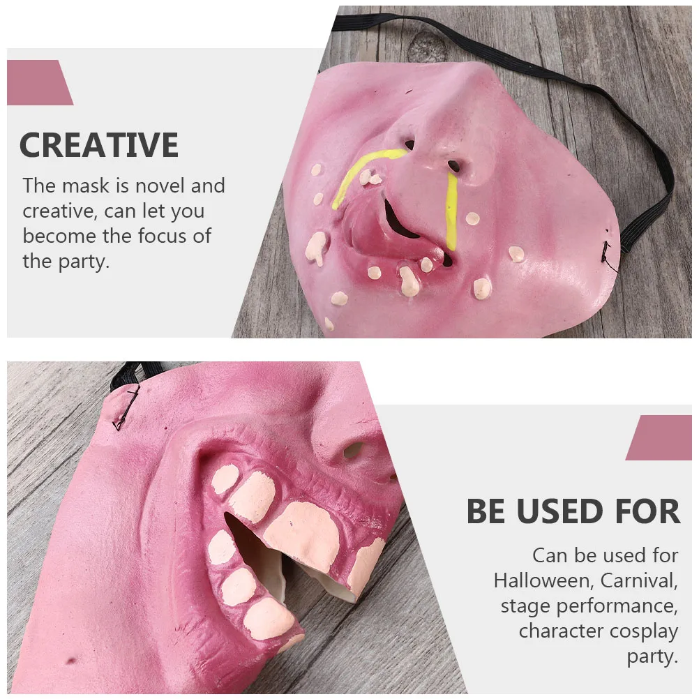 

2pcs Halloween Half Face Masks Latex Funny Party Supplies Costume Accessory For Carnival Cosplay Event Non-Fading Durable
