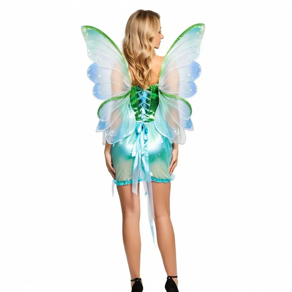 

Adults Kids Glittery Butterfly Wings Fairy Elf Ears Hair Fairy Stick Garland Halloween Costumes for Masquerade Party Photography
