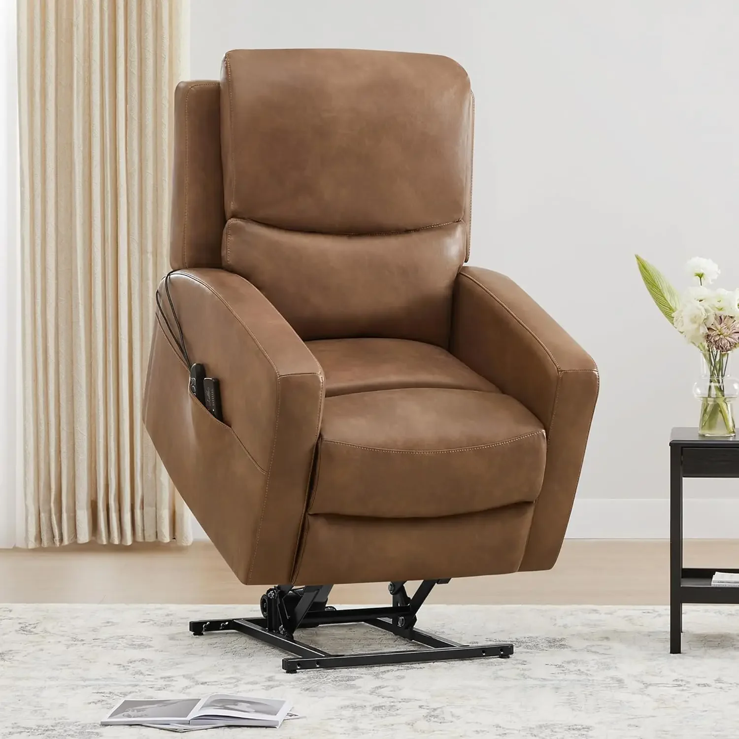 Electric Power Lift Recliner Chair for Elderly with Massage and Heat, Faux Leather Recliner Chair for Adults