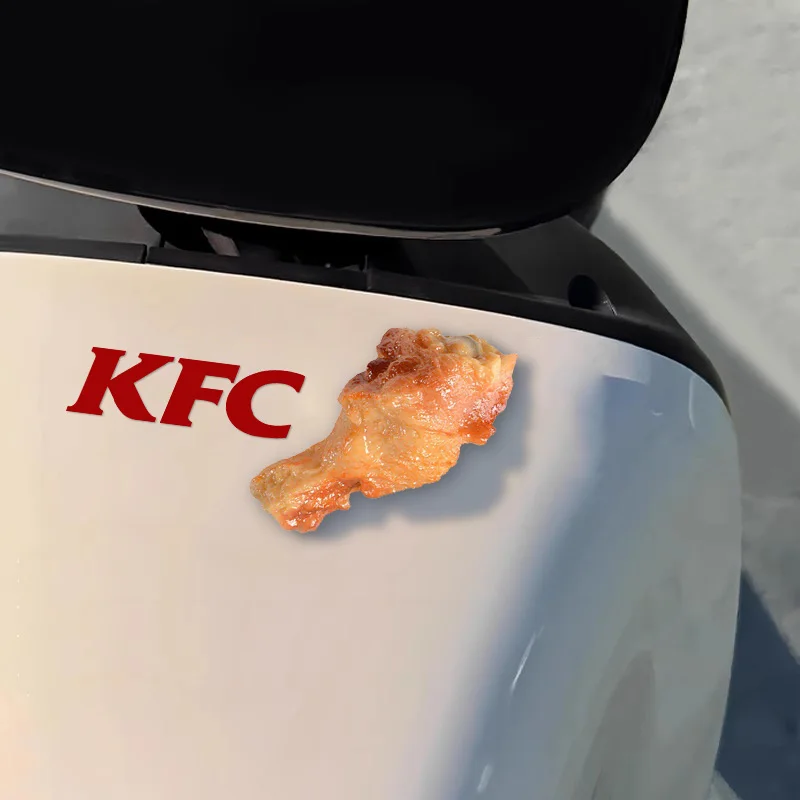 

K F C имитация жареных куриных ножек, куриных крыльев, мороженого, автомобиля, мотоцикла, стеклянных автомобильных наклеек