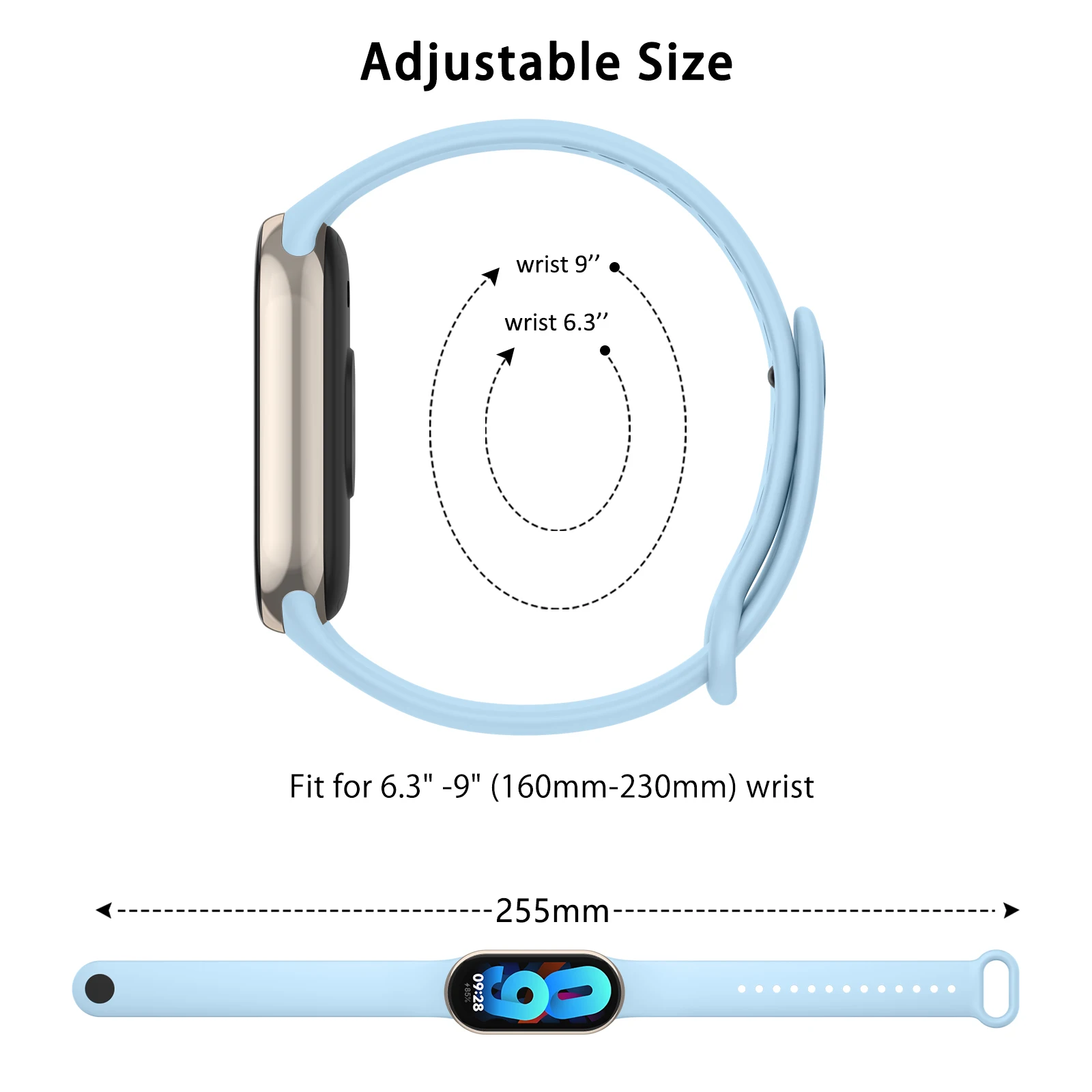حزام من البولي يوريثان لـ Xiaomi Mi band 8 9 NFC Sport سوار بديل لـ Xiaomi Mi Band 8 9 ملحقات حزام الساعات الذكية المقاومة للماء