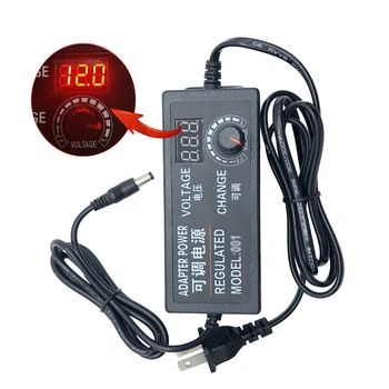 어댑터 조정 가능한 3V ~ 12V 5A 또는 3V ~ 24V 2A 전원 공급 장치 디스플레이 화면 조절 손잡이 DC 5.5*2.5mm 입력 미국 EU 100-240VAC