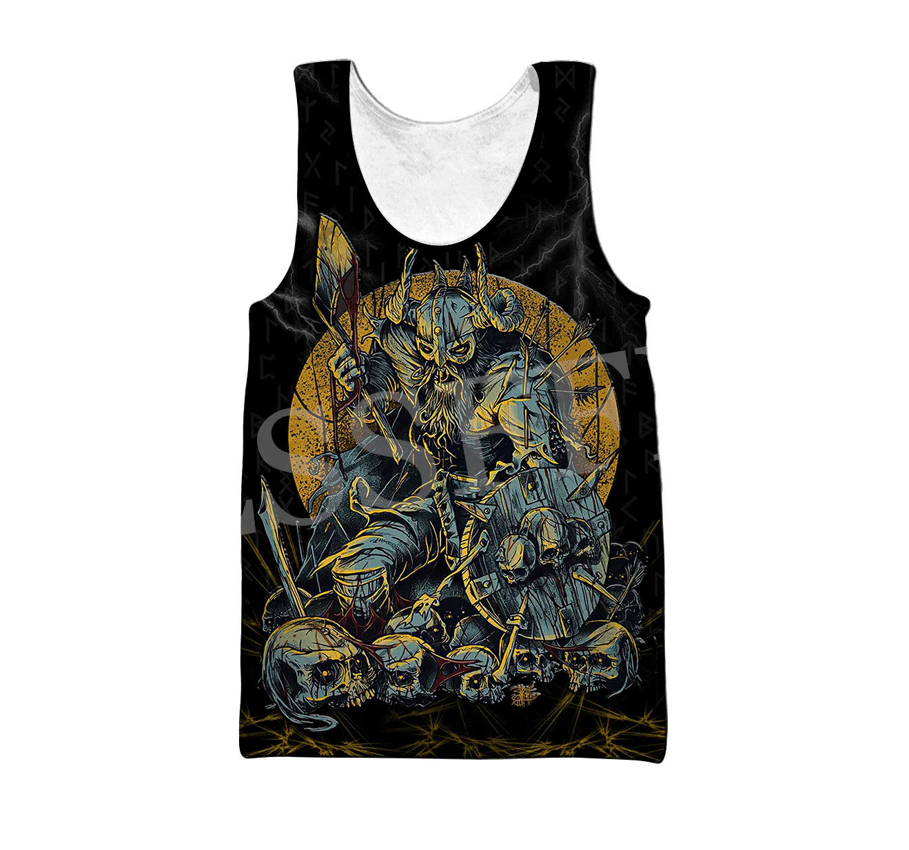 

Wolf Fenrir Odin Nordic Warrior Mythology Tattoo Retro 3DPrint Summer Harajuku Streetwear Funny Sleeveless TankTop Casual Vest K