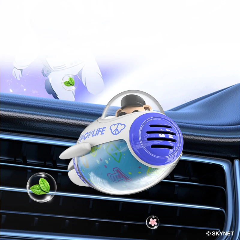 Cartoon Little Bear Small Spaceship Car Air Freshener Outlet Fragrance Magnetic Design Auto Accessories Interior Perfume Diffuse