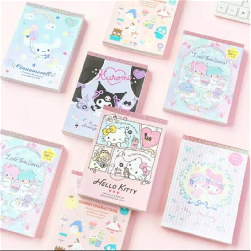 

6pcs/lot Sanrio Kitty Kuromi Cinnamoroll Memo Pad Cute Sticky Notes Stationery Label Notepad Planner Sticker Post School Supply