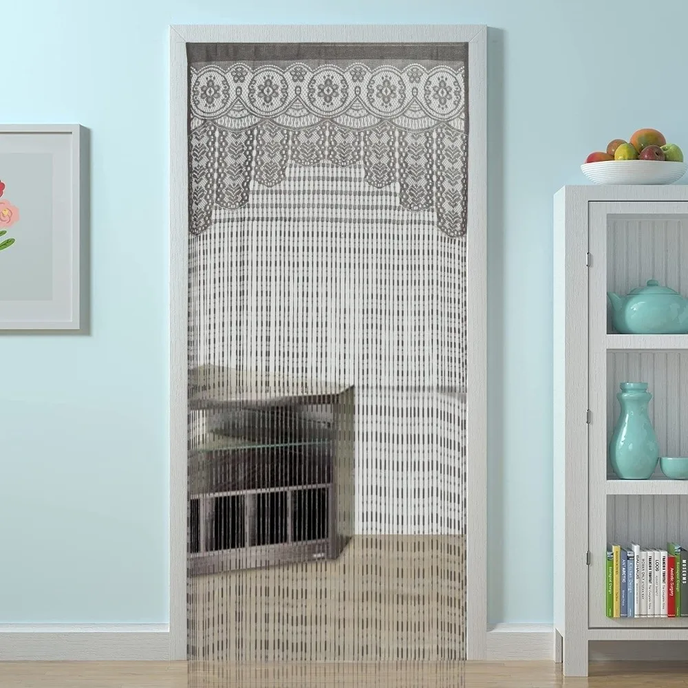 Boho Macrame Lace Door String Curtain String Jacquard Window Panel Room Divider Partition Curtain Curtain Decorations