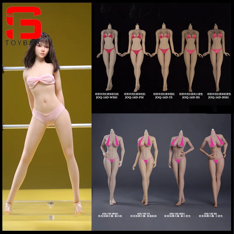 In Stock JIAOU DOLL 1/6 Female Seamless Body 12-inch Small Mid Large Breast Action Figure Multicolor Skin Asian Europen Body