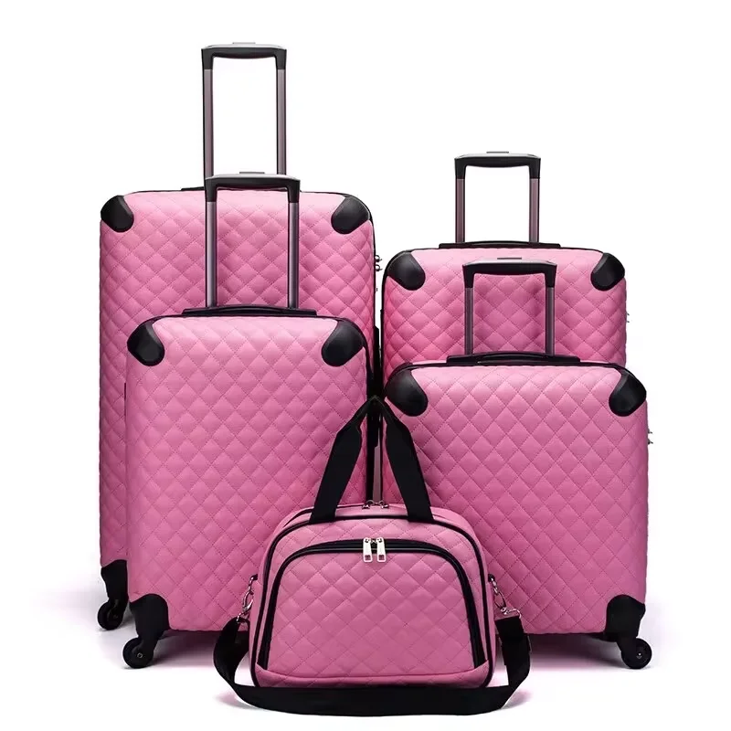 Valise de cabine portable avec mot de passe, valise à roulettes, valise à roulettes, valise à roulettes, sac de voyage, ensemble de bagages, 5 pièces