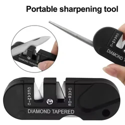 4-in-1 Portable Tungsten Ceramic Sharpening Stone,Multi-functional Mini Outdoor Camping Tool,Quick Sharpening, Durable Portable