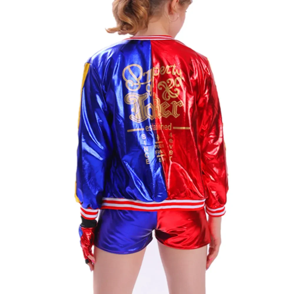Harley Costumes Cosplay Suicide Quinzel Kids Girls Quinn Squad T Shirt Joker Jacket Halloween Costume