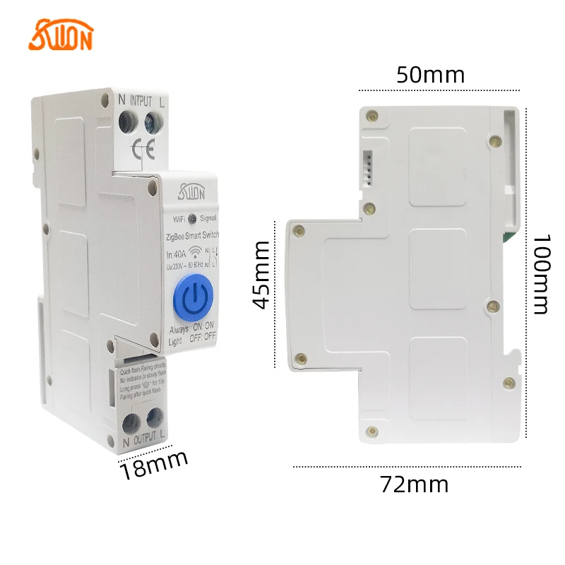 ZigBee Din Rail Circuit Breaker Smart Timer Switch relè telecomando di Tuya con Smart Home Voice Alexa Google Home 1P