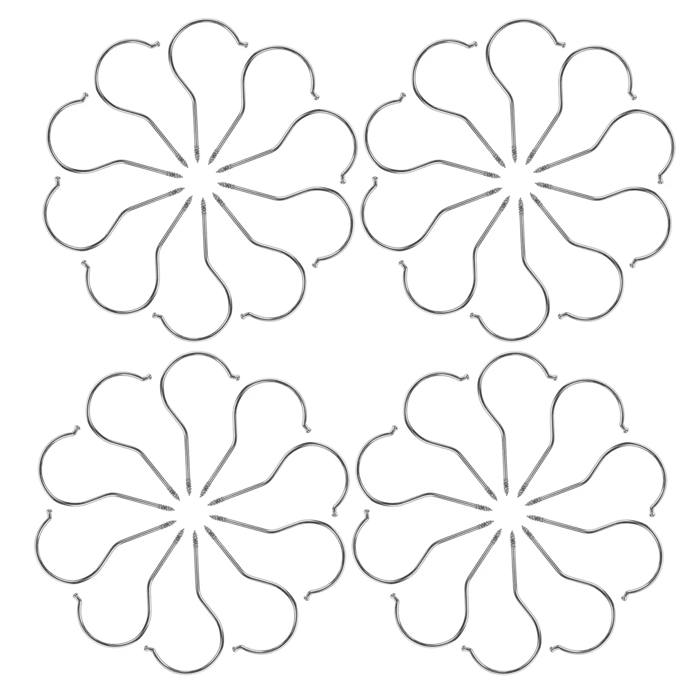 

50pcs Heavy Duty Screw In Clothes Hanger Hooks For Pants Coats Garments Metal Hanger Accessories Closet Retail Store Home