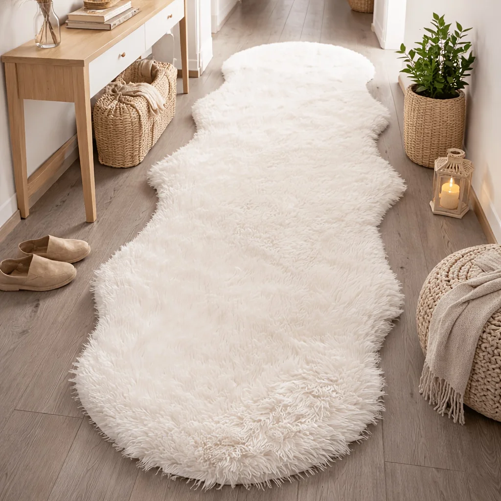 Irregularly Shaped Shag Rugs, Soft and Plush Rugs, Rugs for the Headboard and Foot of the Bed
