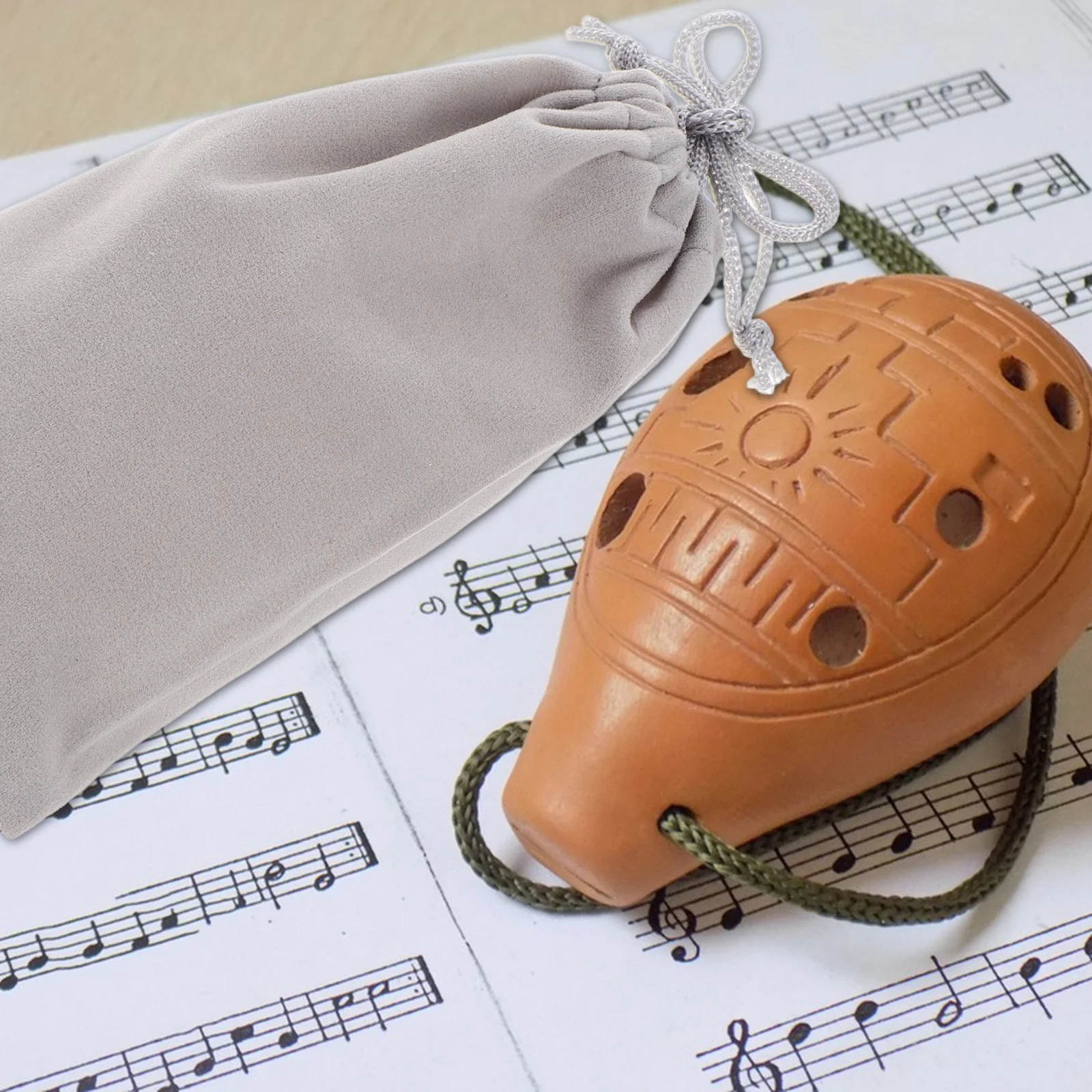 

Ocarina Protection Bag Durable Flannel Drawstring Pouch Portable Storage Travel Organizer Jewelry Coin Holder Clarinet Case Bag