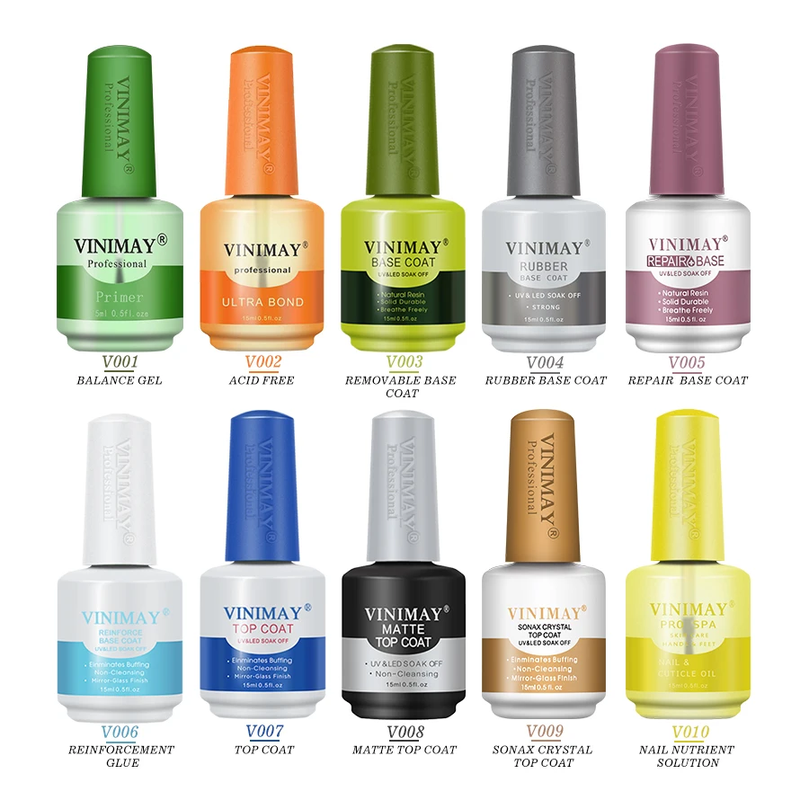 

Hot Sale Base Coat Matte Top Coat Easy Soak Off UV Gel Polish Long Lasting Base and Top Coat Gel Nail Polish Wholesale