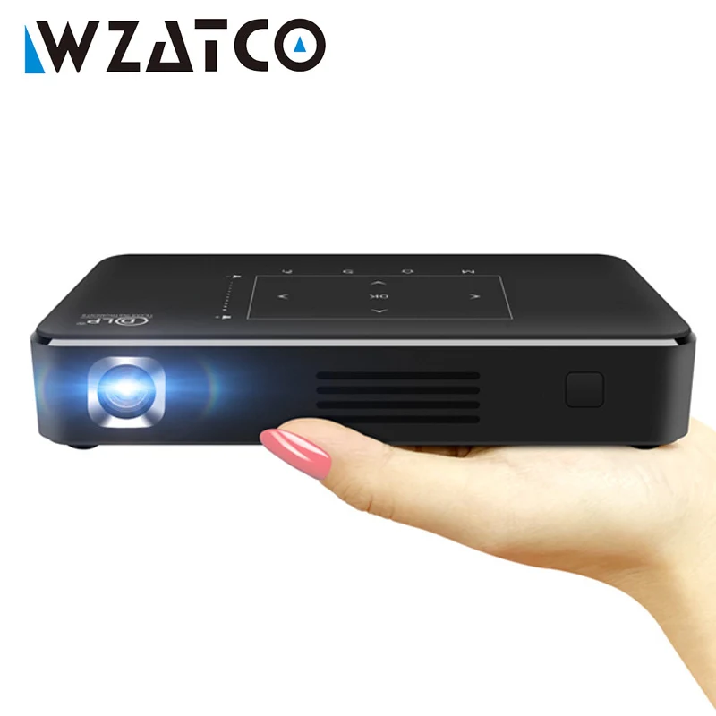 WZATCO P10 DLP 3D Projector Smart WIFI MINI Projectors Support FULL HD 4K Home Theater LED Beamer Proyector Built-in Battery